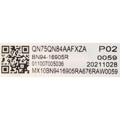 MAIN PARA SMART TV SAMSUNG 4K (3,840 x 2,160) QLED / NUMERO DE PARTE BN94-16905R / BN41-02855A / BN97-18127L  / PANEL CY-TA075FMEV5H / MODELO QN75QN84AAFXZA BA01 - Imagen 2